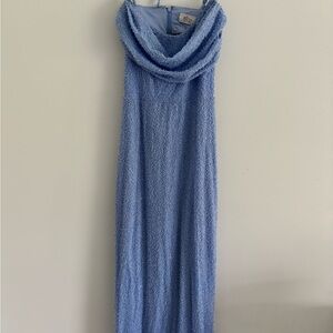 Oh Polly Elegant Blue Beaded Dress